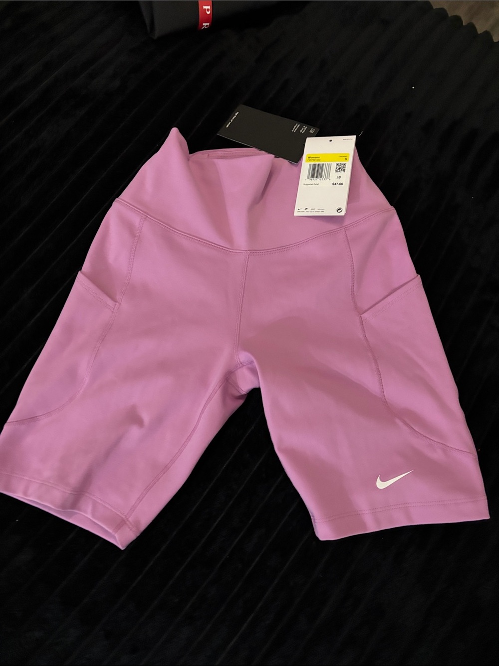 Nike Women's Lilac High-Rise Bike Shorts with Swoosh